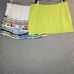 Lot of 2 LUCKY IN LOVE Lija Tennis Golf Skort XL (16) Skirt Pickleball